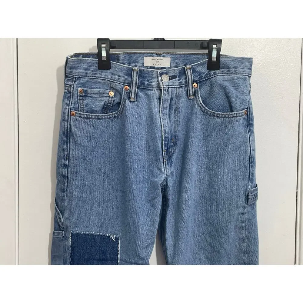 Levi's 502 Carpenter Jeans Size 29 High Rise Patchwork Grunge Skater Baggy